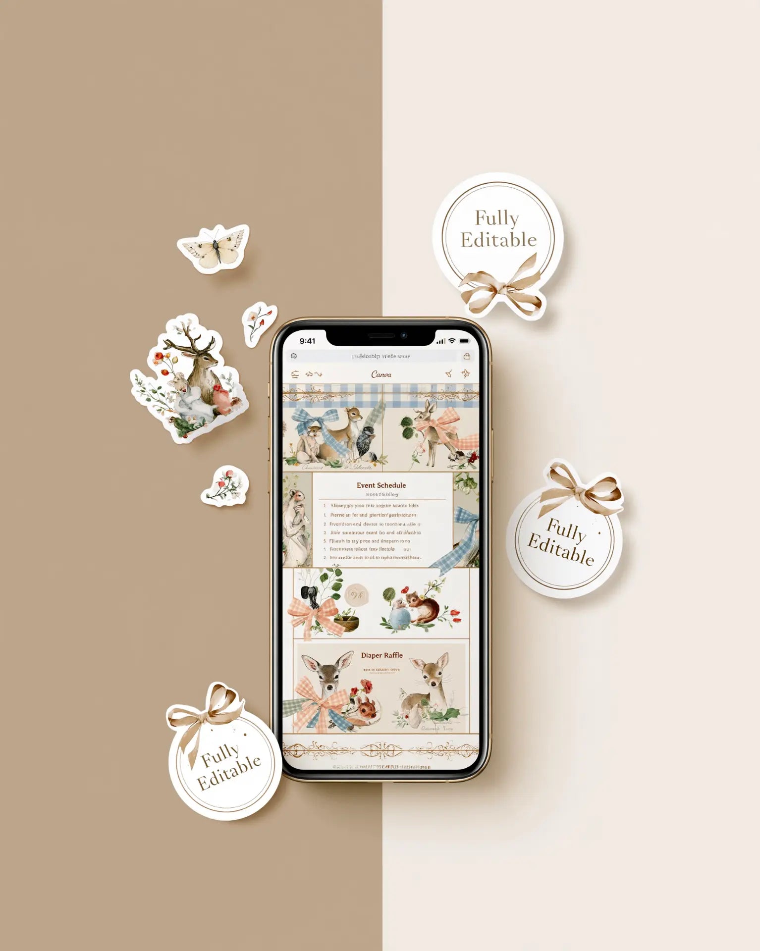 Baby shower invitation design — concept mockup